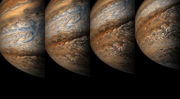 Colagem de fotos de Júpiter (visão artística) - Sputnik Brasil
