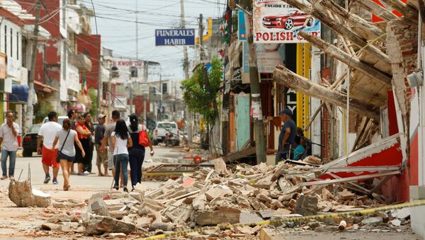 Áreas destruídas por terremoto em Juchitán, no México - Sputnik Brasil