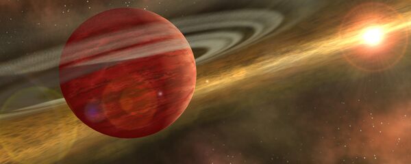 Nascimento de um planeta gasoso, parecido com Júpiter no nosso Sistema Solar, há bilhões de anos (ficção) - Sputnik Brasil