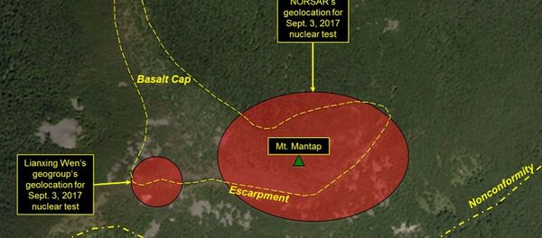 Imagem de satélite mostra detalhes do mais recente teste nuclear da Coreia do Norte - Sputnik Brasil