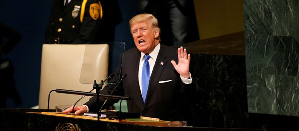 Donald Trump, presidente dos Estados Unidos, em discurso na 72ª Assembleia Geral da ONU - Sputnik Brasil