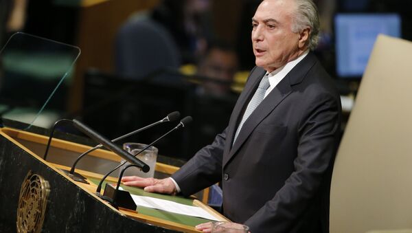 Michel Temer, presidente do Brasil, na 72ª sessão da Assembleia Geral das Nações Unidas - Sputnik Brasil