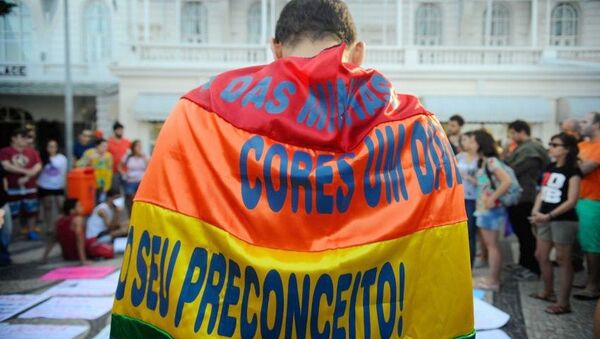 Imagem do ato contra a LGBTfobia e pela criminalização da homofobia, realizado no Rio de Janeiro - Sputnik Brasil
