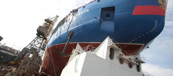 Cerimônia do lançamento à água do quebra-gelo LK-60Ya Sibir em São Petersburgo, 22 de setembro de 2017 - Sputnik Brasil