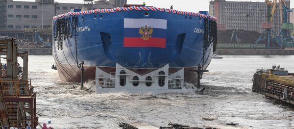 Cerimônia do lançamento à água do quebra-gelo LK-60Ya Sibir em São Petersburgo, 22 de setembro de 2017 Cerimônia do lançamento à água do quebra-gelo LK-60Ya Sibir em São Petersburgo, 22 de setembro de 2017 - Sputnik Brasil