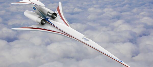 Imagem de como será o avião X, que integra o projeto QueSST e que pode reviver o famoso avião supersônico Concorde - Sputnik Brasil