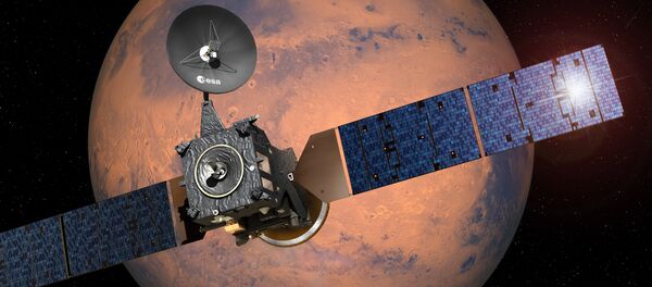 Imagem da Agência Espacial Europeia que mostra módulo de ExoMars-2016 Schiaparelli - Sputnik Brasil