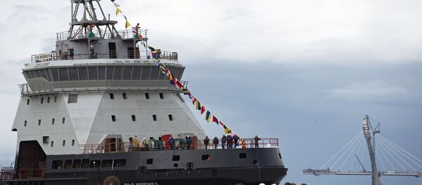 Quebra-gelo diesel-elétrico russo Ilya Muromets em São Petersburgo, Rússia - Sputnik Brasil