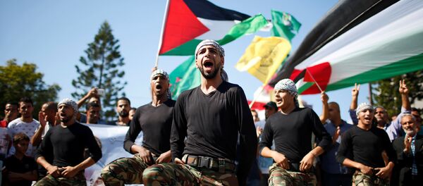 Celebração palestina após assinatura do acordo de reconciliação entre Hamas e Fatah - Sputnik Brasil