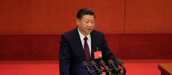 China's President Xi Jinping speaks during the opening session of the 19th National Congress of the Communist Party of China at the Great Hall of the People in Beijing, China October 18, 2017 - Sputnik Brasil