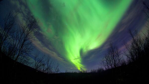 Aurora boreal no céu sobre Murmansk - Sputnik Brasil