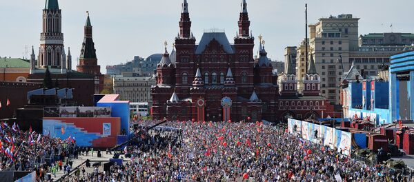A ação Regimento Immortal na Praça Vermelha - Sputnik Brasil