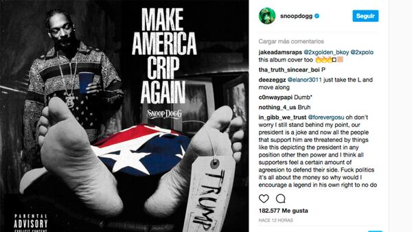 Capa do mais recente trabalho do rapper Snoop Dogg provoca o presidente dos EUA, Donald Trump - Sputnik Brasil