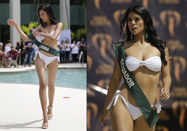 A candidata equatoriana ao título Miss Mundo, Lessie Giler Sanchez, durante uma sessão de fotos na praia, em Manila, nas Filipinas - Sputnik Brasil