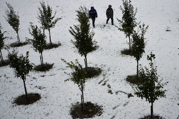 Neve na estação Rosa Khutor, popular entre os esquiadores de todo o mundo, na cidade russa de Sochi - Sputnik Brasil