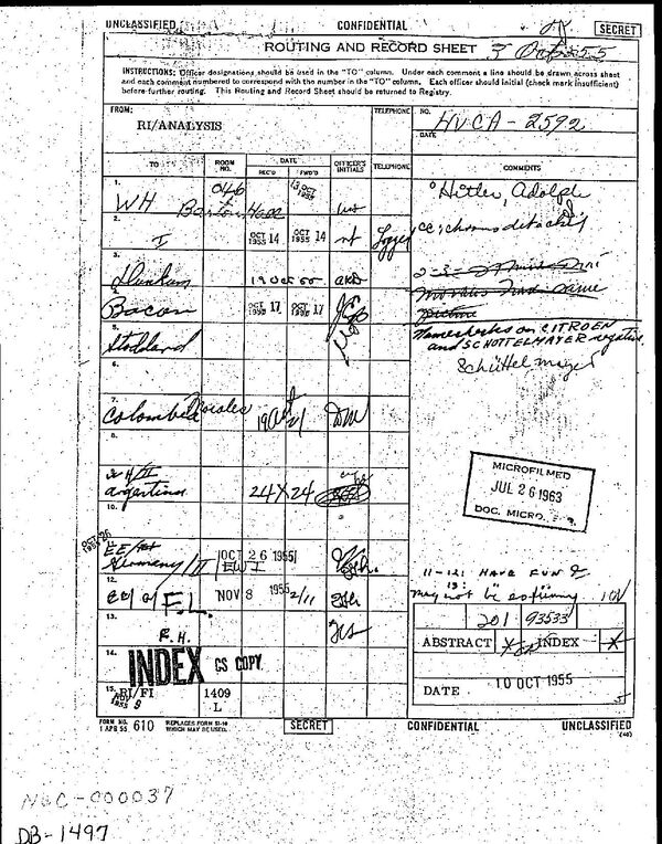 Trecho do relatório da CIA sobre a possível presença de Hitler na América do Sul - Sputnik Brasil