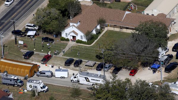 Igreja de Sutherland Springs, local do tiroteio maciço, Texas, EUA, 6 de novembro de 2017 - Sputnik Brasil