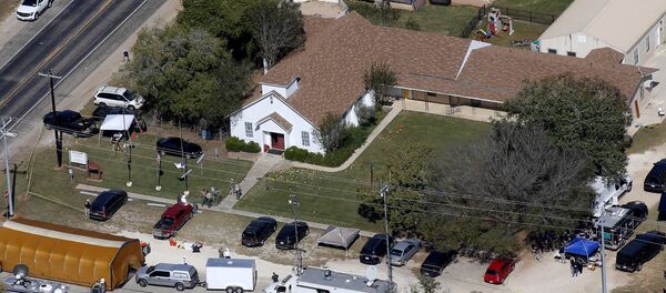 Igreja de Sutherland Springs, local do tiroteio maciço, Texas, EUA, 6 de novembro de 2017 - Sputnik Brasil