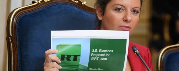 Redatora-chefe do RT, Margarita Simonyan, durante a reunião sobre o bloqueio dos anúncios do RT e Sputnik - Sputnik Brasil