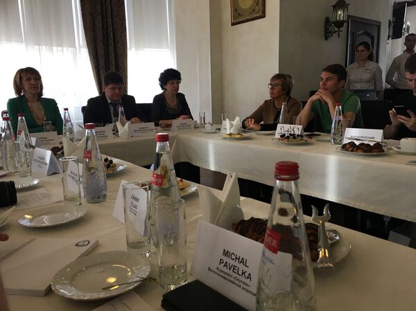 A coletiva de imprensa com autoridades locais de Rostov sobre os preparativos da região nas vésperas da Copa 2018, em 31 de outubro de 2017 - Sputnik Brasil