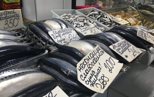Vários tipos de peixe no mercado central de Rostov - Sputnik Brasil