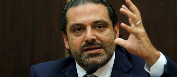 Lebanon's prime minister Saad al-Hariri gestures during a press conference in parliament building at downtown Beirut, Lebanon October 9, 2017 - Sputnik Brasil