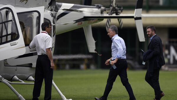 O presidente da Argentina, Mauricio Macri embarca em um helicóptero (foto de arquivo). - Sputnik Brasil