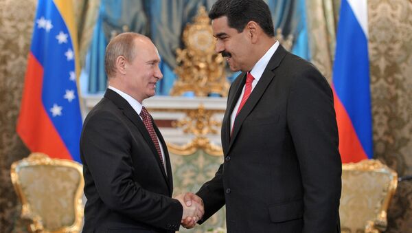 Presidente russo, Vladimir Putin, com seu homólogo venezuelano, Nicolás Maduro - Sputnik Brasil