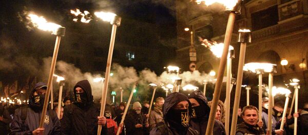 Marcha dos nacionalistas ucranianos por ocasião do Dia do Defensor da Ucrânia, 14 de outubro de 2017 - Sputnik Brasil