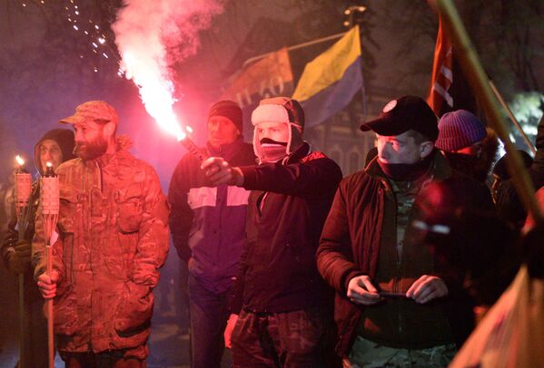 Marcha em Kiev dedicada aos acontecimentos de 2014, o assim chamado Maidan - Sputnik Brasil